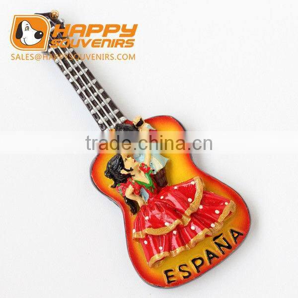 Musical guitar instrument promotional polyresin fridge magnet for home decor