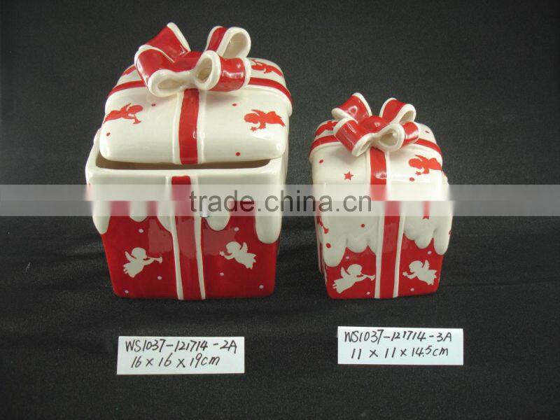 Promotion Gift Ceramic Christmas Round Gift Box
