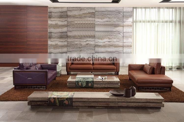 Modern Luxury Design Geniune Leather Sofa Set