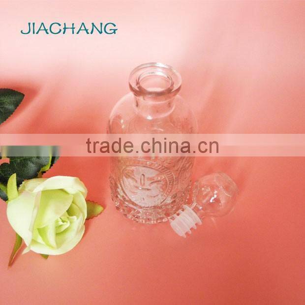 glass rum liquior alcohol wine bottle with sealing glass cap