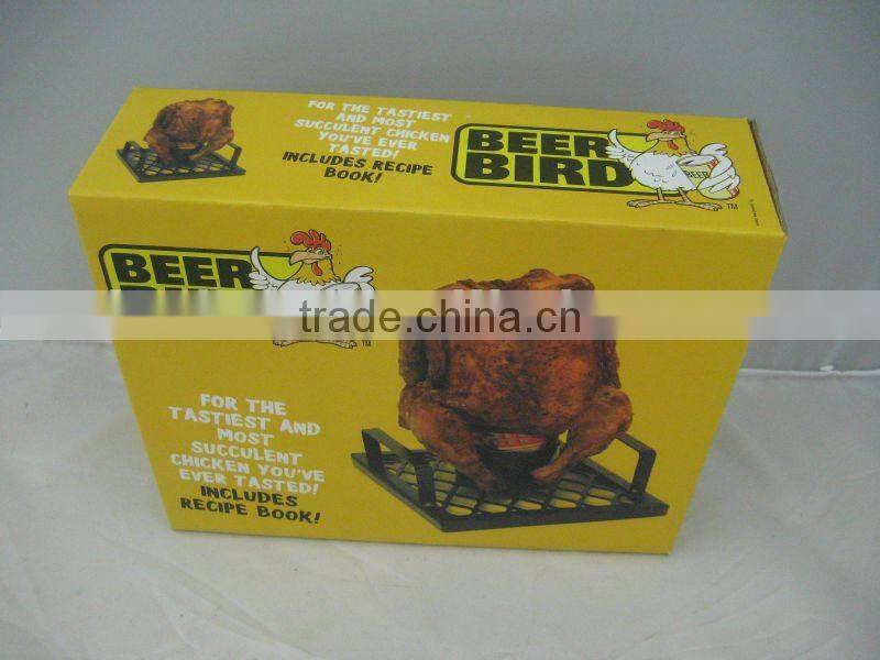 Stainless steel BBQ beer can double chicken cooker with high quality