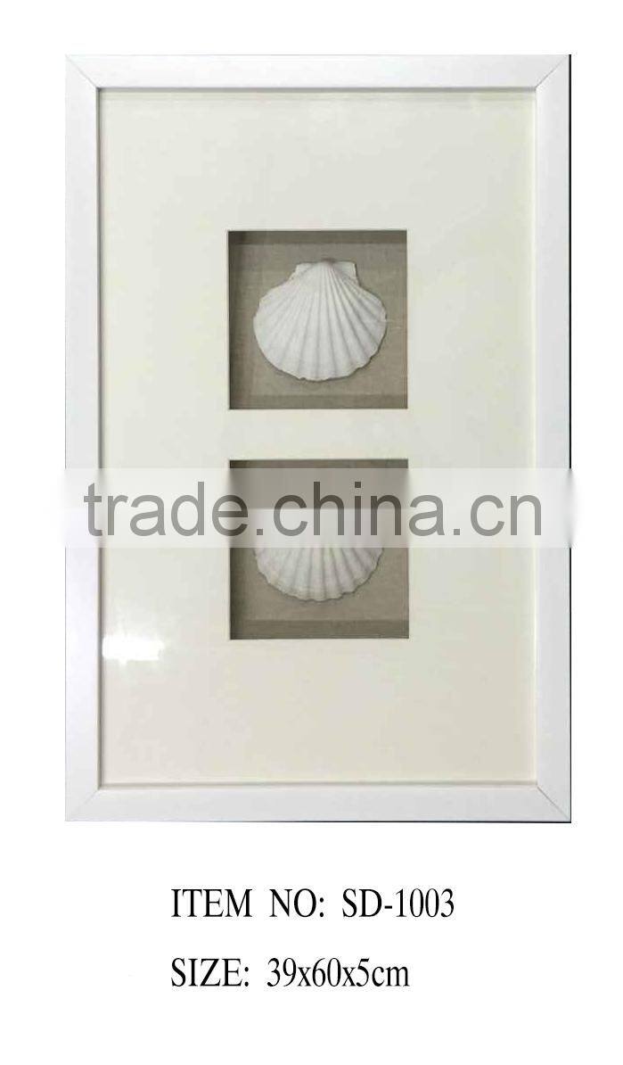 Shadow Box with White Seashell Wall Art