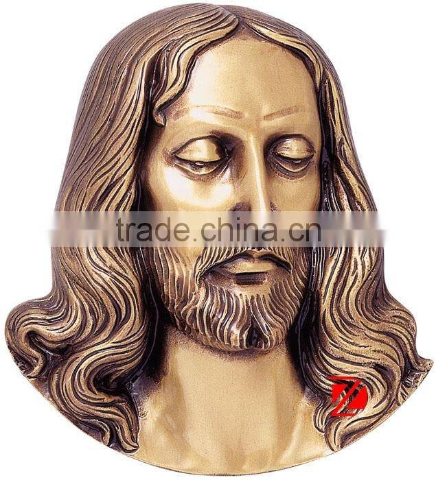 Bronze meditating jesus statue hanging on wall relief sculpture