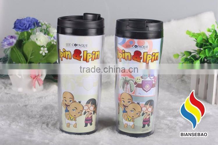 Customized plastic coffee cups mugs with lid