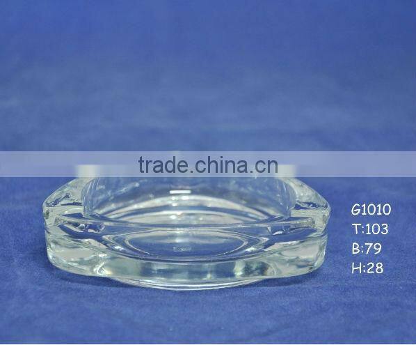 Handblown crystal hand cut glass ashtray