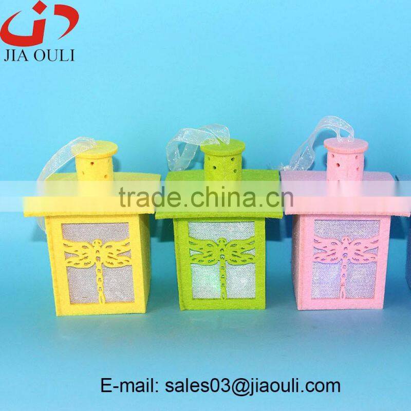 BSCI Audit Factory new design Easter decorations with LED light non-woven hanging eggs decorations