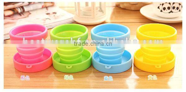 2015 silicone cup brand new FDA silicon fold travel cup MOQ is 500 pieces