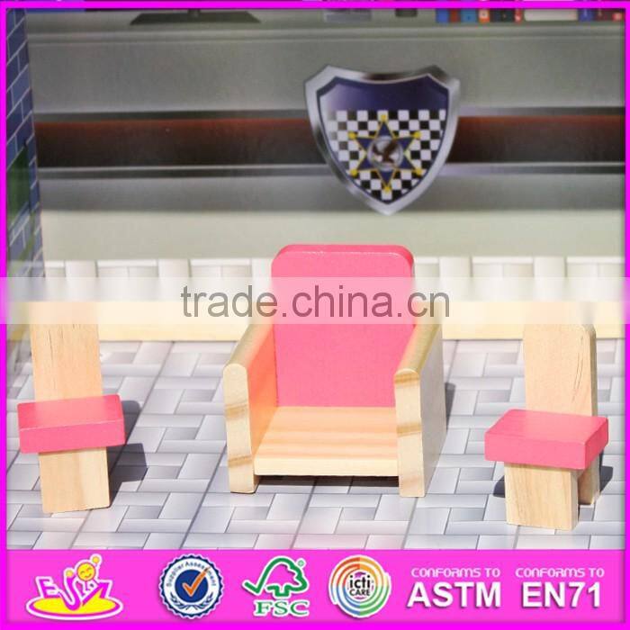 2016 Hot sale baby wooden model doll house,pretend toy kids wooden model doll house W06A138