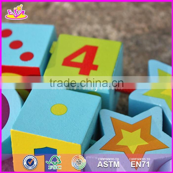 2017 New design toddlers educational wooden lacing toys W11E065
