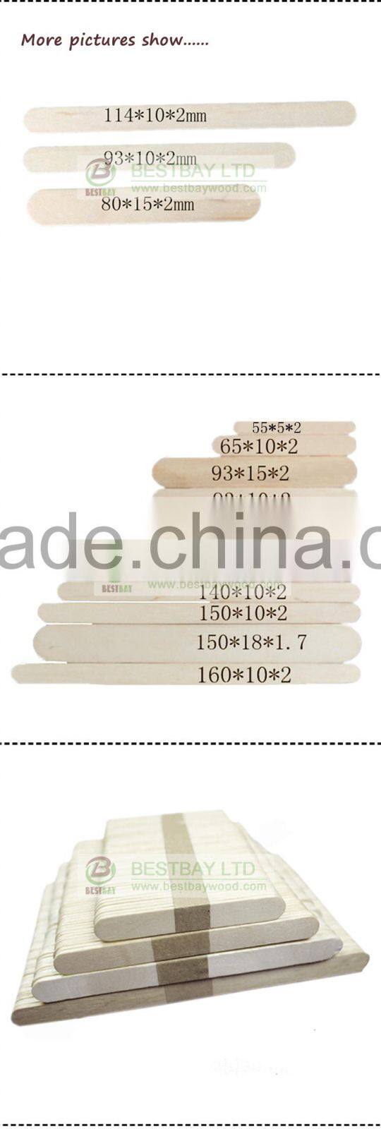 Flat edge wooden ice cream sticks