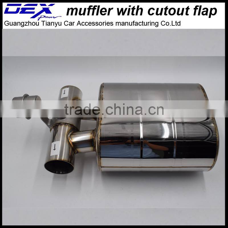 automobile performance muffler with cutout valve in exhaust system