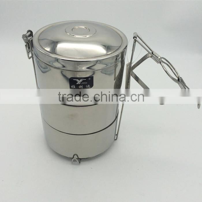 Factory Three layers container for food with dividers/lunch box tiffin carrier/stainless steel tiffin