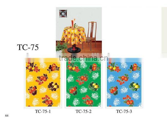 2014 Designed Printed PVC table cover cloth with falannel back , Direct factory/Manufactory supply/industrial