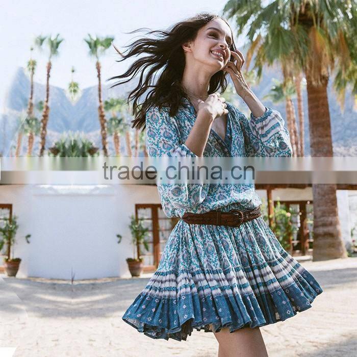 Boho Print Floral Summer Beach Dress