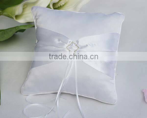 Square shape white color satin Ring Pillow 1pcs with free shipping
