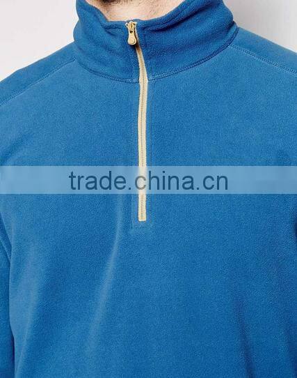 100% Polyester 1/4 Zip Fleece Funnel Neck Sweater