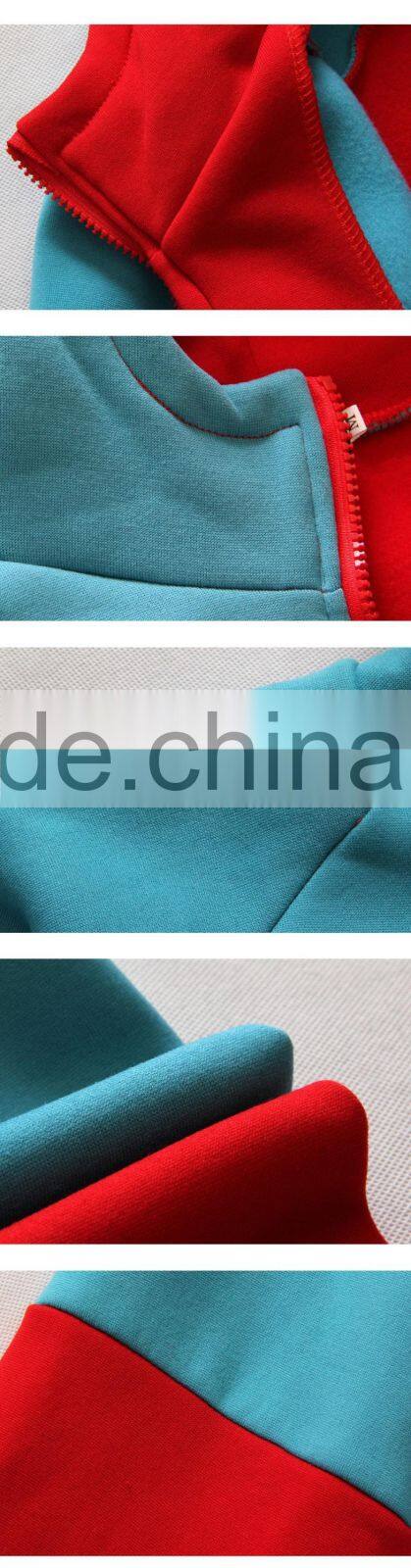 winter clothing thick color combined hooded jacket mens custom hoodies jacket