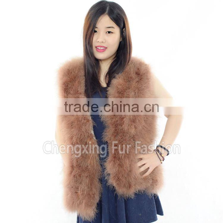 CX-G-B-176C Fashion Women Vest Black Feather Dress