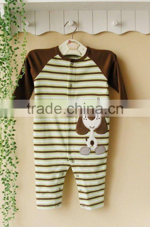 2011 spring baby clothes 100% cotton long sleeve embroider sleepwear