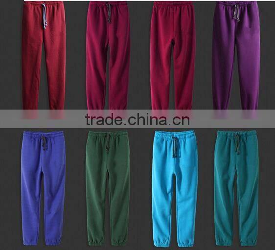 winter men women thicken 100% cooton sweatpants convergent feet beam foot more leisure sports pants