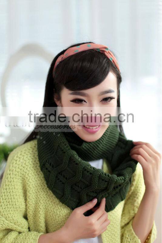 cashmere fashion winter knitted factory make round knit scarf