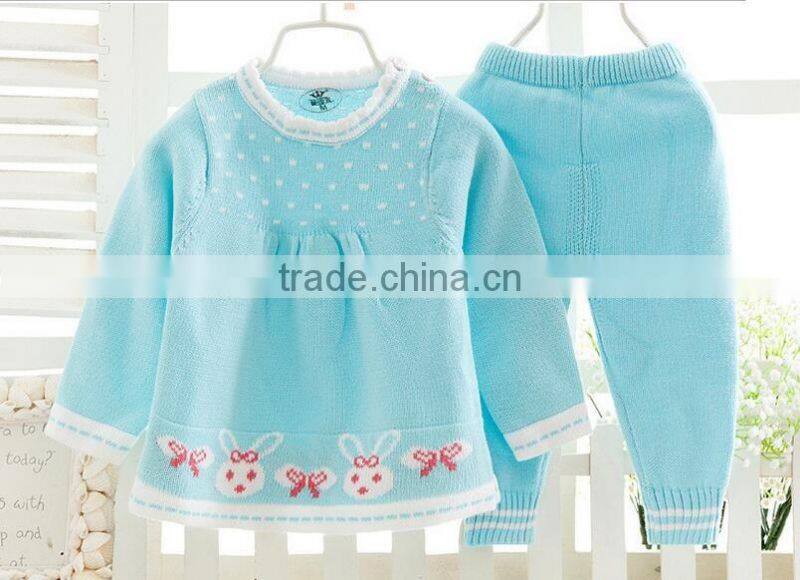 latest light blue pink stylish baby girls cotton knitted sweaters
