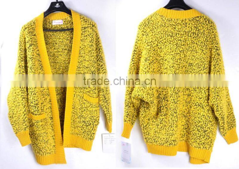 Spain wholesale stylish long sleeve women cardigan with pocket winter sweater
