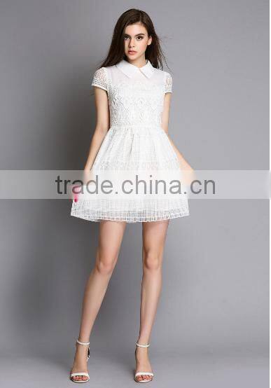 Summer Women Floral Lace Crochet Boho Hippie Mini Dress