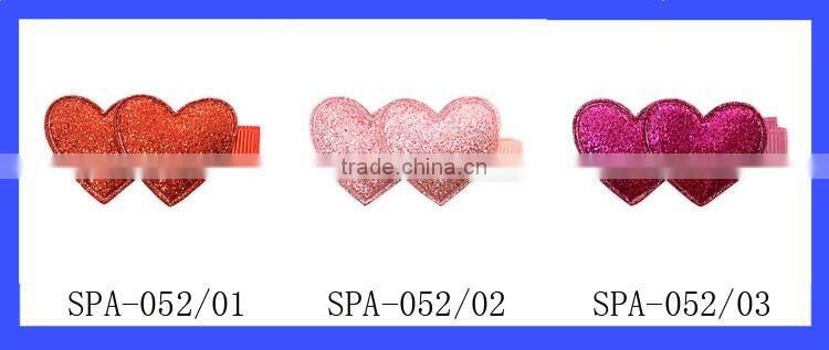 SPA052-5 Lovebaby Yiwu Wholesale Red Sequin Love Heart Baby Girls Hair Accessory With Chips