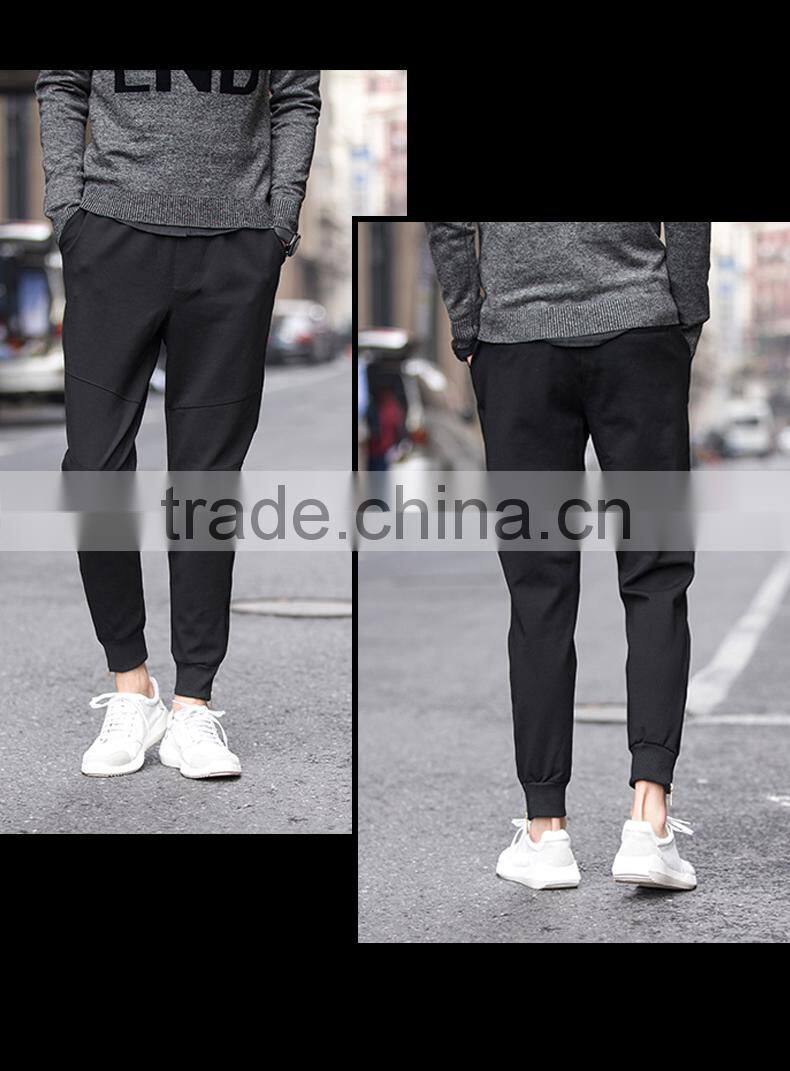 2017 100% cotton swea jogger pants plain printing autumn winter sport pants men