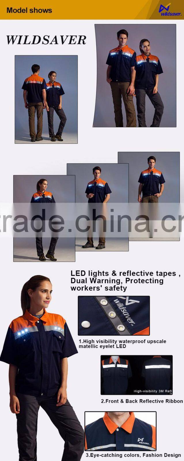 Cheap hi vis workwear LED reflective safety polo shirt