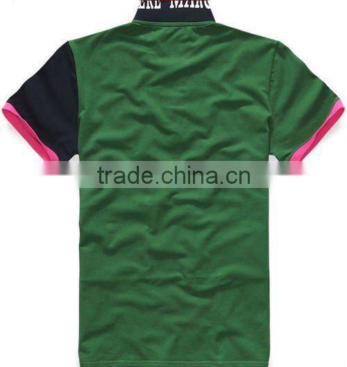 fashion apparel short sleeve jointing polo t-shirt for men