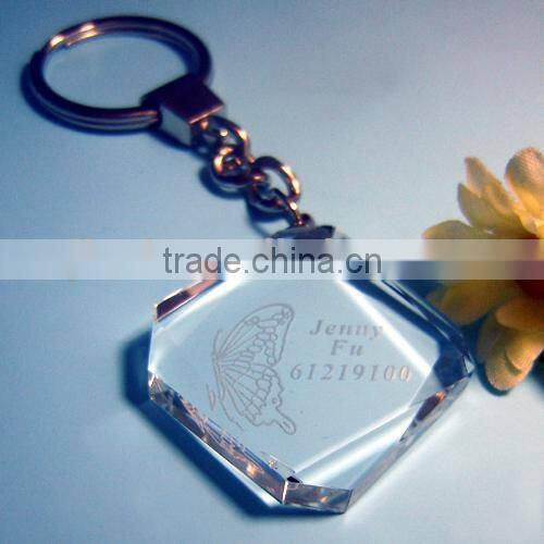 Fancy Cheap Colorful LED Crystal Keychain/Crystal Keyring/Crystal Keyholder