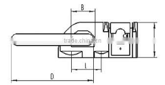 Hot double stud fitting with round ring for L track from china factory