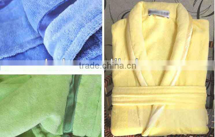 100% polyester women red coral fleece bathrobe with embroidery