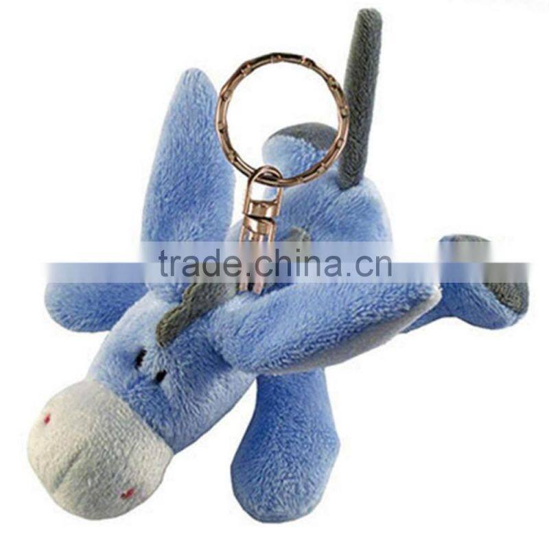 Custom Fuzzy stuffed animal plush donkey keychain toys