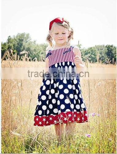 Best seller 2014 July 4th chevron patrotic girls smock dress design American bday dress little girls dress fashion design