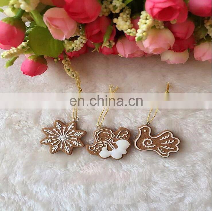 Mix Design Cartoon Snowflake Biscuits Hanging Christmas Tree Ornament Hand Made Polymer Clay Christmas Decorations