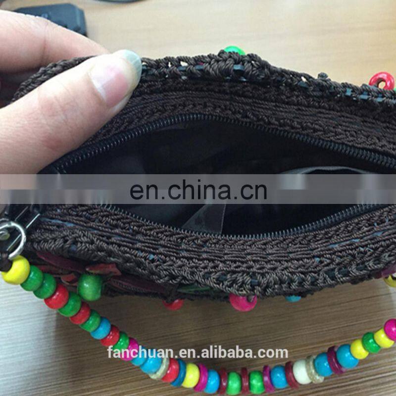 Beads Necklace Promotional Flower Design Coconut Girls Bag