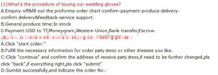 WG0002 The most fashionable and graceful wedding gloves