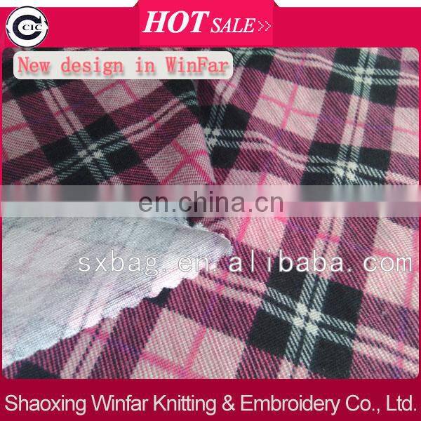 shaoxing made in china polyester check pattern different types of fabric prints for garment
