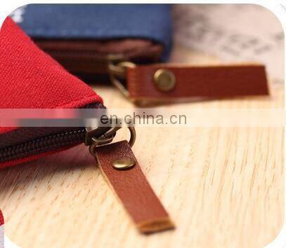 Unisex Cheapest Canvas Cartoon England Style Retro Small Coin Change Purse Lady Mini Coin Wallet Key Car Pouch Little Money Bag