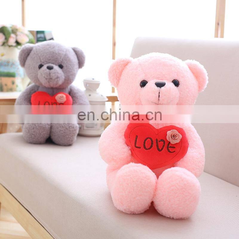 Colorful Plush Large Bear Custom Heart Beat Realistic Bear Stuffed Toys