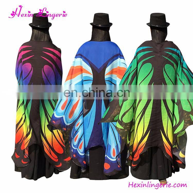 Latest Design Butterfly Wings Fairy Printed Chiffon Shawl Scarf