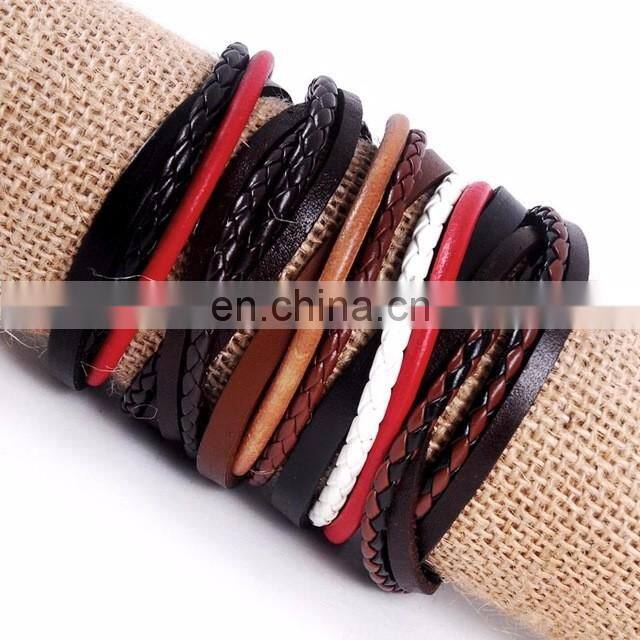 Couple bracelet unisex leather bracelet black leather
