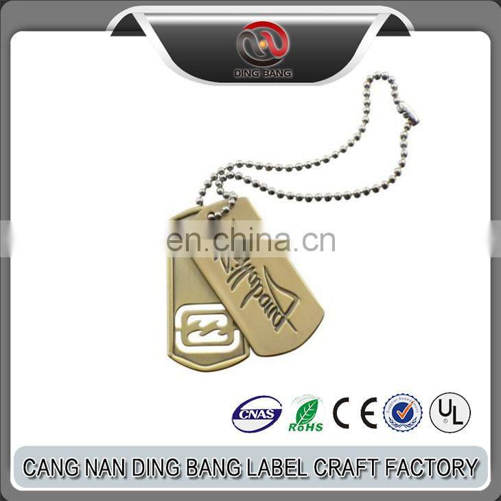 Promotional Metal Crafts High PolishedJewelry Type Custom Sliver Relief Military Dog Tag Pendant