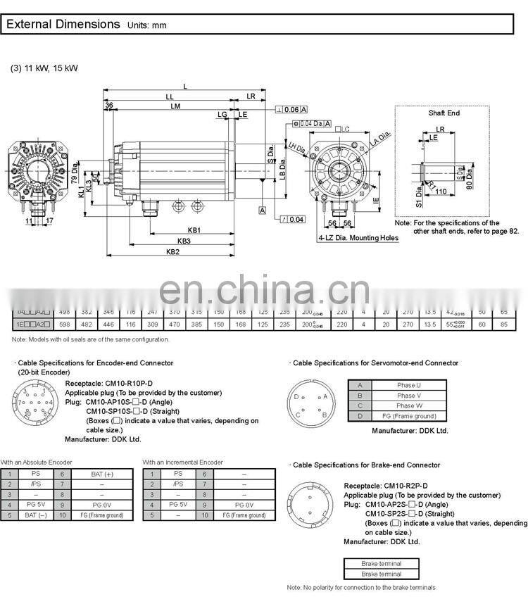 YASKAWA SGMGV series 850W servo motor SGMGV-09ADC61