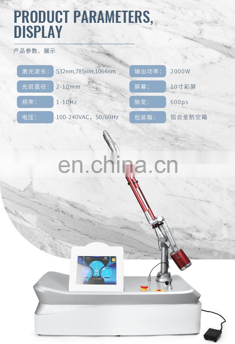 Portable Q-Switched 755 Pico Tattoo Removal Skin Rejuvenation Beauty Machine For Salon Use