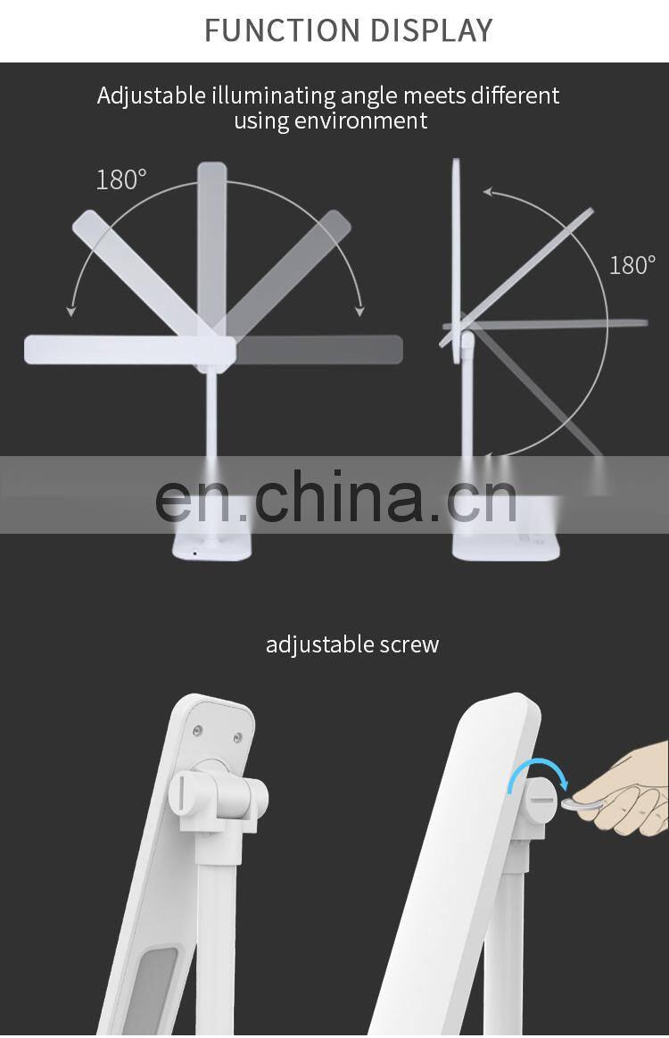 Flexible hotel led desk Reading Book light dimming lamp with usb charging port office desk foldable lamp touch control