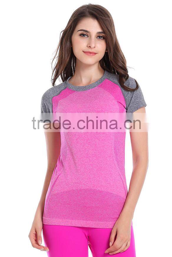 Factory price new women sports t shirts fitness and yoga bodysuit women sportswear
